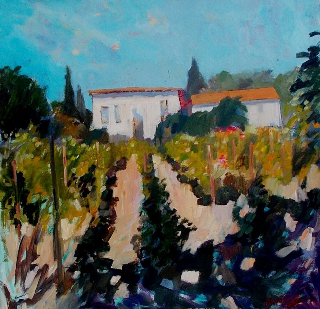 Farmhouse-in-Languedoc-Oil-on-Board-6-0x-60-cm