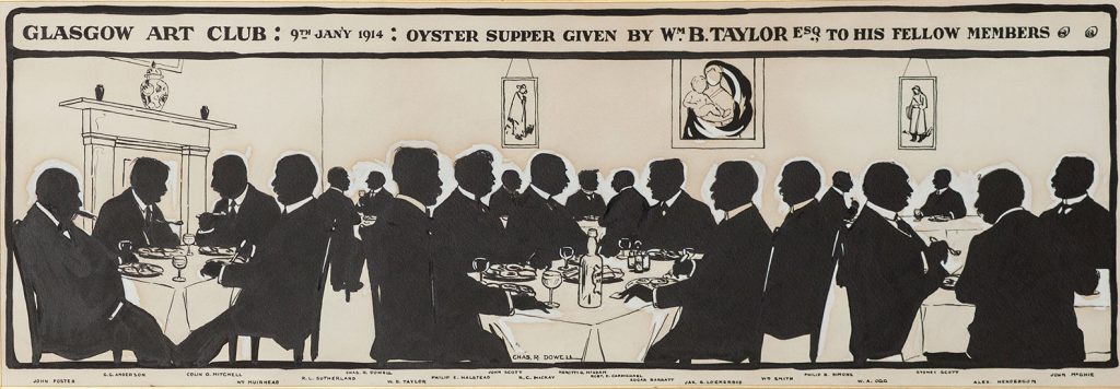 gac-Charles-Rennie-Dowell-GAC-Oyster-Supper--9th-January-1914-25-x-60cm