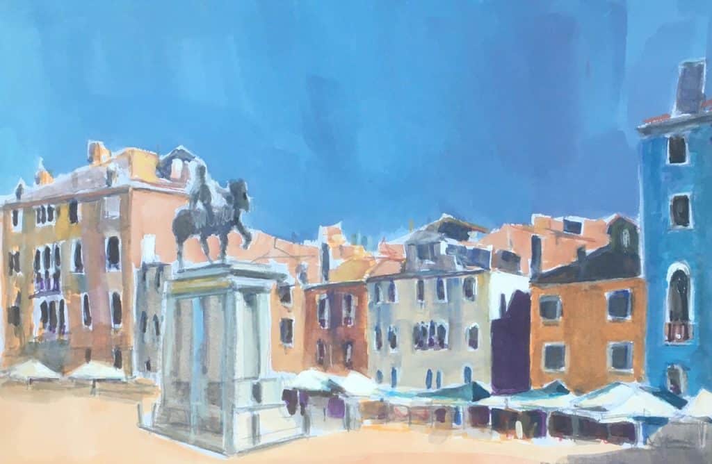 Campo-by-the-Ospedale-Venice-Gouache-on-board