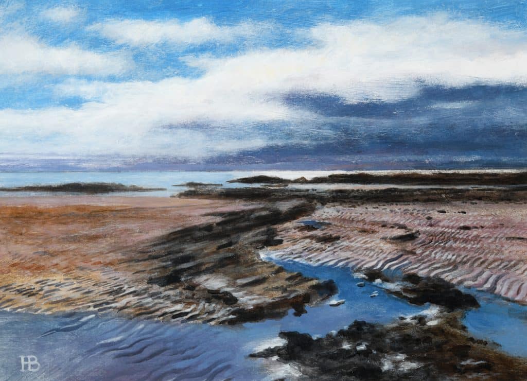 Hugh-Bryden-Shoreline-dusk.-Acrylic-29-x-20-cm-300